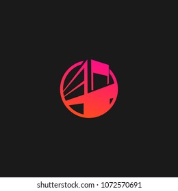 Bridge logo icon design template. Vector illustration