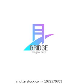 Bridge logo icon design template. Vector illustration
