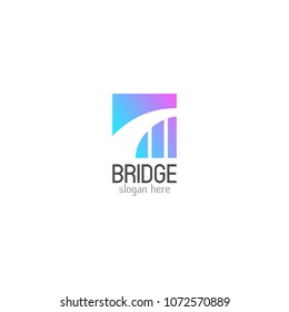 Bridge logo icon design template. Vector illustration