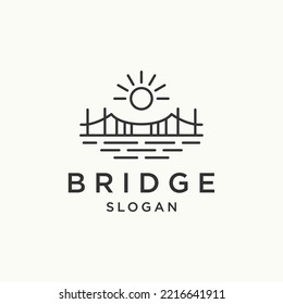 Bridge logo icon flat design template