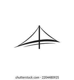 Bridge logo icon isolated on white background, vector illustration logo template for many purpose.