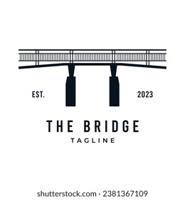 Bridge logo icon silhouette. Simple and minimalist vector illustration