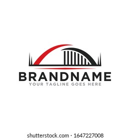 Vector de icono del logotipo de puente. Diseño simple del logo del puente abstracto.