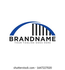 Bridge logo icon vector. Abstract bridge logo simple design.