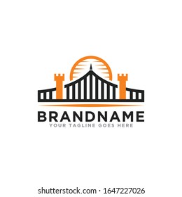 Bridge logo icon vector. Abstract bridge logo simple design.