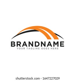 Vector de icono del logotipo de puente. Diseño simple del logo del puente abstracto.