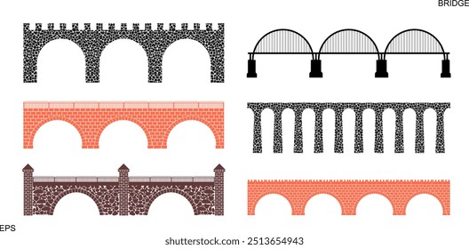Bridge-Logo. Einzelne Brücke auf weißem Hintergrund