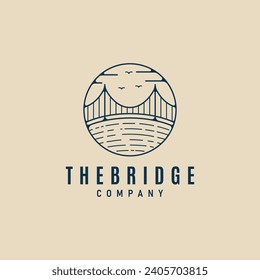 bridge logo line minimalist design, graphic art vector illustration design template