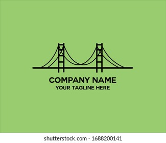 Bridge logo line outline monoline logo vector