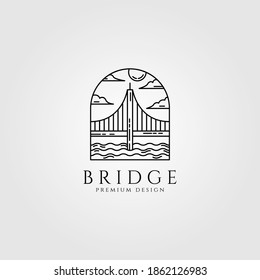 bridge logo minimal line art vector illustration design svg