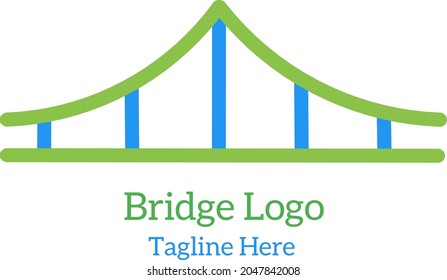 Bridge logo, modern architecture, bridge building design, simple bridge design.