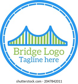 Logo del puente, arquitectura moderna, diseño de construcción de puentes, diseño simple de puentes.