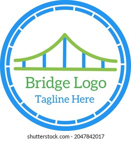 Bridge logo, modern architecture, bridge building design, simple bridge design.