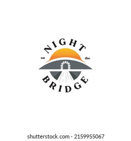 bridge logo at night with moon background