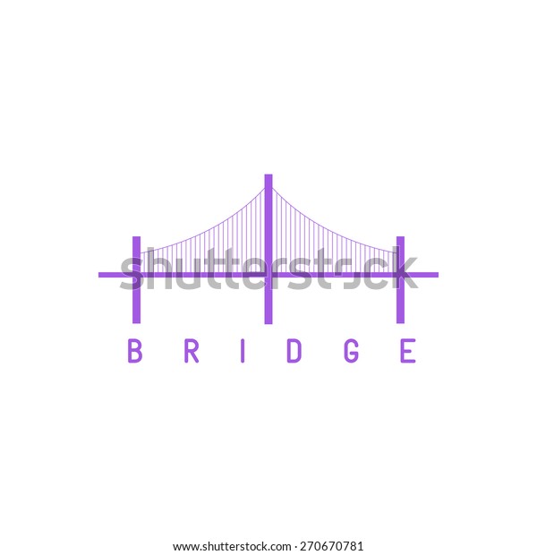 Download Bridge Logo Purple Mockup Minimalism Architecture Stock Vector Royalty Free 270670781