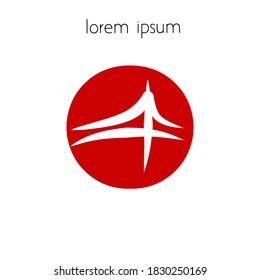 logotipo de puente, concepto de logotipo sencillo con fines de diseño.