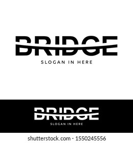 Bridge logo template. Logo text and negative space style.