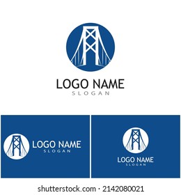 Diseño de icono de la plantilla de logotipos puente