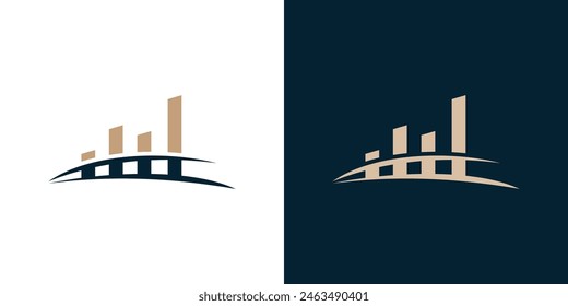 Bridge logo vector abstract symbol icon