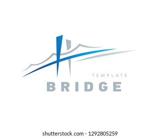 Bridge logo vector blue, grey color