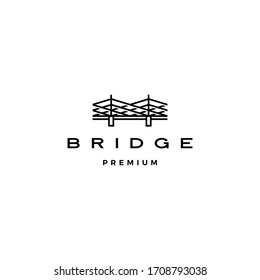 bridge logo vector icon illustration line outline monoline	