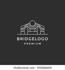 bridge logo vector icon illustration line outline monoline on black background