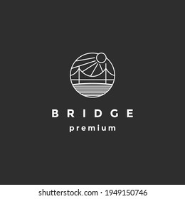 Bridge-Logo, Vektorgrafik-Umriss auf schwarzem Hintergrund