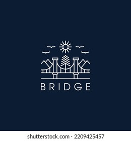 bridge logo vector icon illustration line outline monoline

