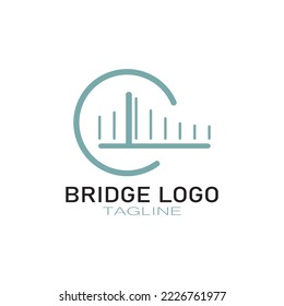 Plantilla de diseño de ilustración de icono del logotipo del puente