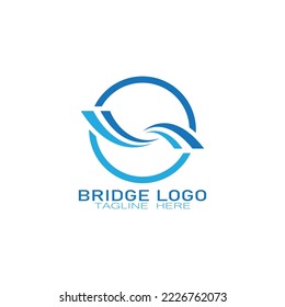 Plantilla de diseño de ilustración de icono del logotipo del puente