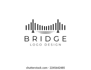 bridge logo vector icon illustration line outline monoline