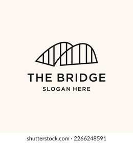 bridge logo vector icon illustration line outline monoline icon template .