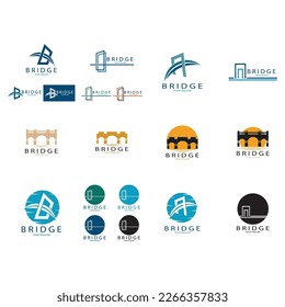 Plantilla de diseño de ilustración de icono del logotipo del puente
