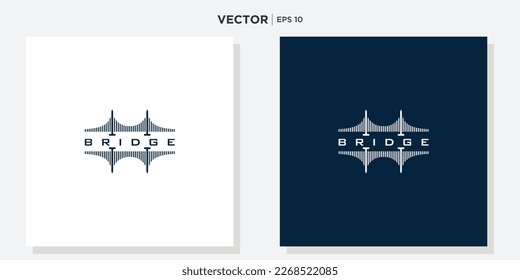 bridge logo vector icon illustration. monoline style