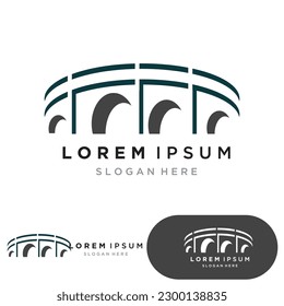 Plantilla de diseño de ilustración de icono del logotipo del puente