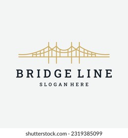 bridge logo vector icon illustration line outline monoline
