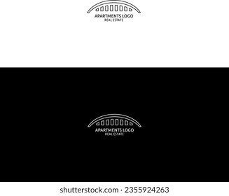 bridge logo vector icon illustration line outline monoline. real estate logo