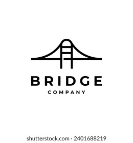 Bridge logo vector icon illustration simple linear design