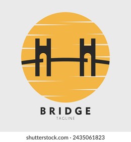 diseño de ilustración vectorial de logotipo de puente