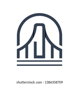 bridge logo, vector - template - illustration