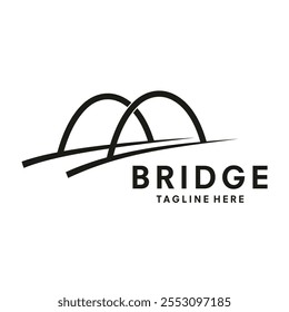 Ilustración de icono de Vector vintage de logotipo de puente