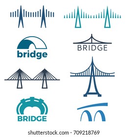 Bridge logos collection of illustrations isolated on white