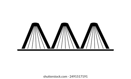 puente hecho de libros, silueta aislada negra