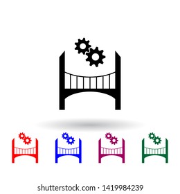 bridge and mechanism multi color icon. Elements of engineering set. Simple icon for websites, web design, mobile app, info graphics