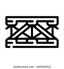 vector de icono de línea de marco de material de puente metálico. señal de marco de material de metal puente. símbolo de contorno aislado ilustración negra