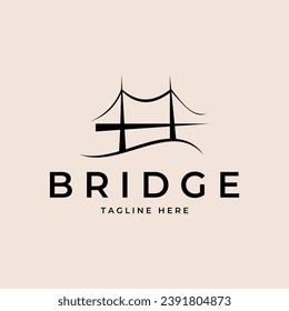 bridge minimalist logo vector simple icon illustration design