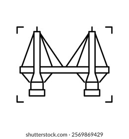 bridge modeling line icon vector. bridge modeling sign. isolated contour symbol black illustration