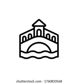 Bridge, monument concept line icon. Simple element illustration. Bridge, monument concept outline symbol design from Italy set. Can be used for web and mobile