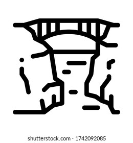 bridge mountain landscape icon vector. bridge mountain landscape sign. isolated contour symbol illustration