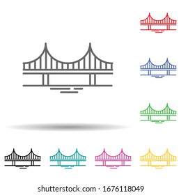 Bridge multi color set icon. Simple thin line, outline vector of landspace icons for ui and ux, website or mobile application